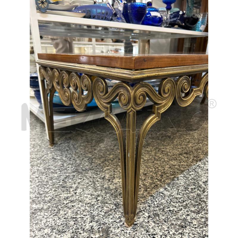 TAVOLO RETTANGOLARE LEGNO BASE OTTONE LAVORATA | Mercatino dell'Usato Roma rebibbia 2