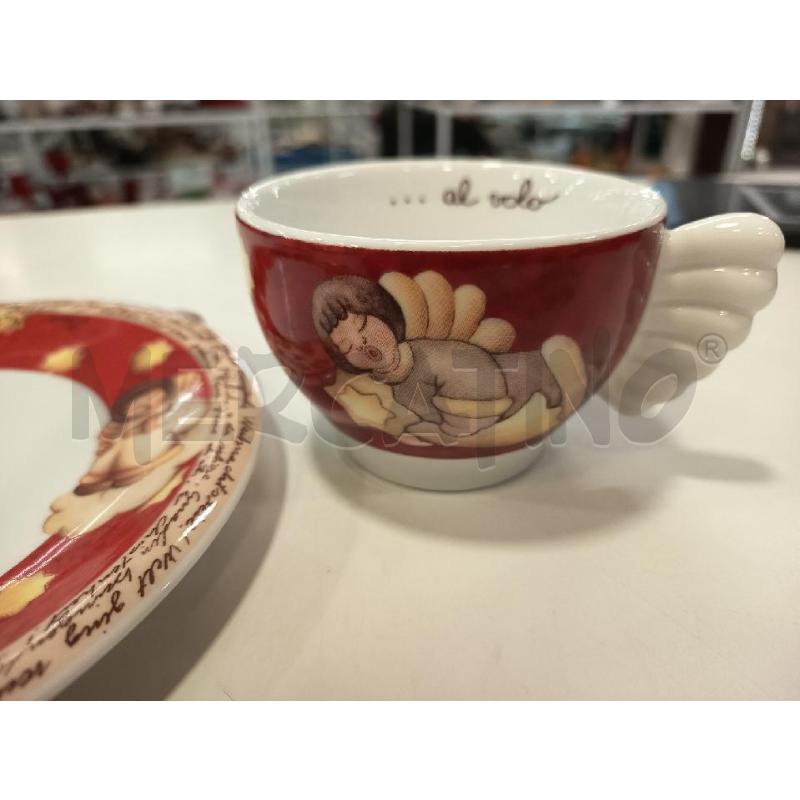 TAZZA DOPPIO PIATTINO ROSSO ANGELO THUN | Mercatino dell'Usato Roma rebibbia 3