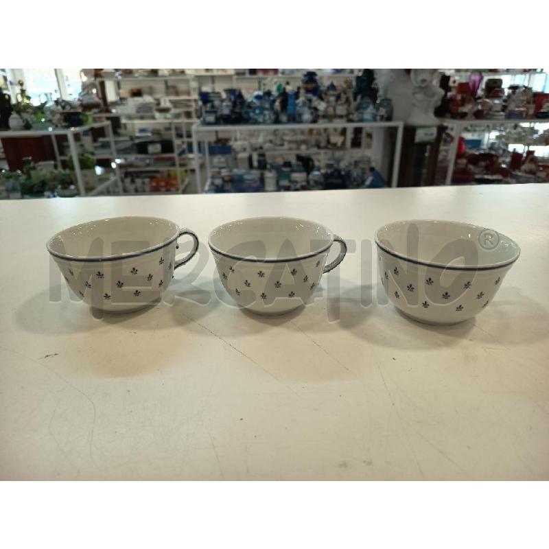 TAZZE PZ. 3 RICHARD GINORI FIORI BLU | Mercatino dell'Usato Roma rebibbia 1