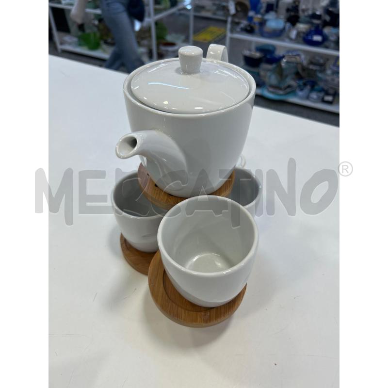 TAZZE THE CERAM BIANCA 4PZ+TEIERA+STRUTT LEGNO | Mercatino dell'Usato Roma rebibbia 2
