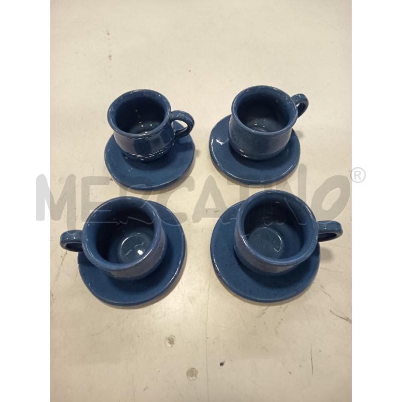 TAZZINE CERAM BLU 4PZ | Mercatino dell'Usato Roma rebibbia 1