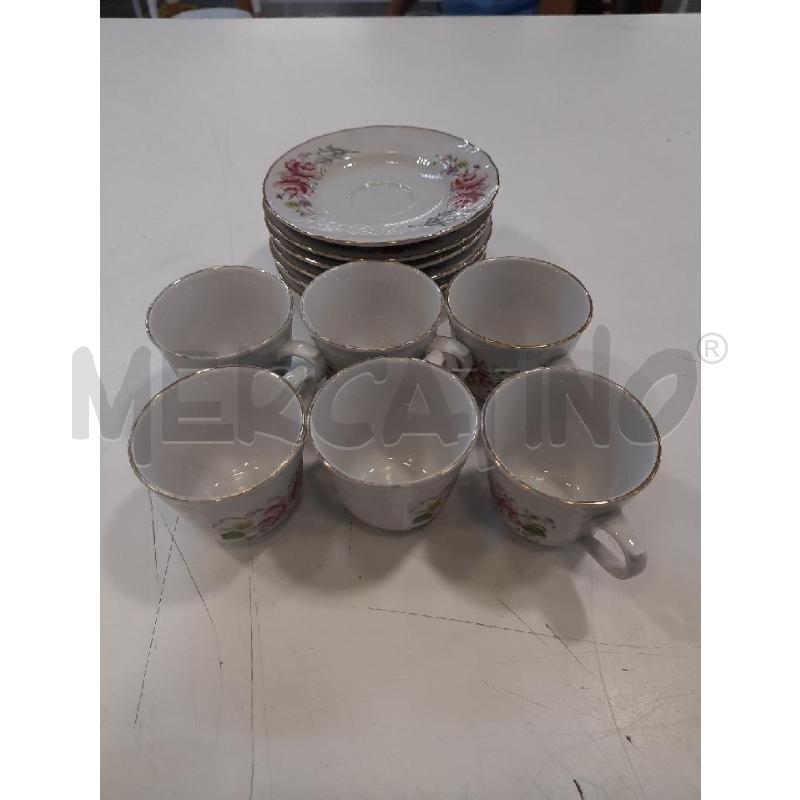 TAZZINE CERAM ROYAL STAMPE FIORI ROSA 6PZ | Mercatino dell'Usato Roma rebibbia 1