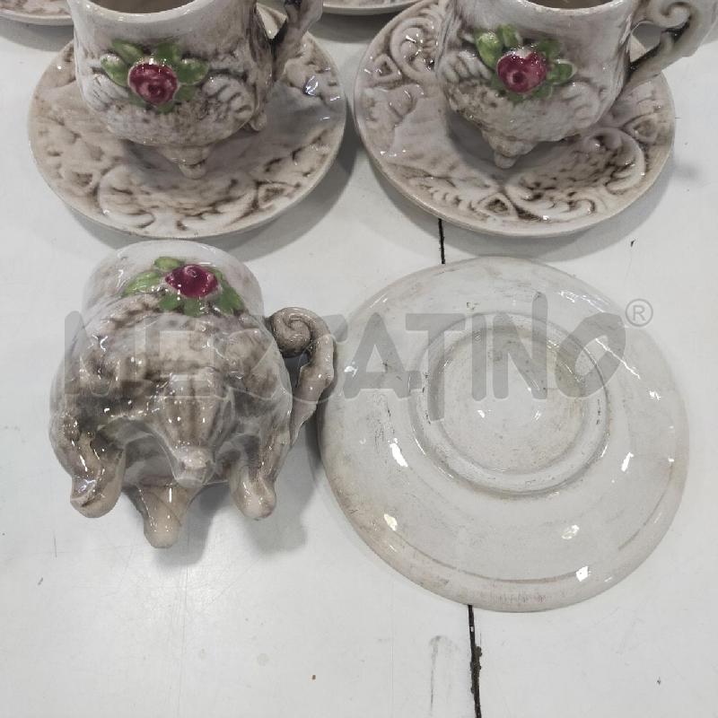 TAZZINE PZ 12 CERAMICA BEIGE FIORE RILIEVO | Mercatino dell'Usato Roma rebibbia 3