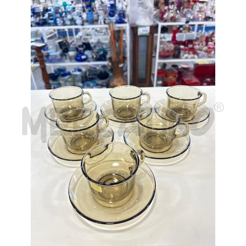 TAZZINE VETRO NERO ARCOROC 6PZ | Mercatino dell'Usato Roma rebibbia 1