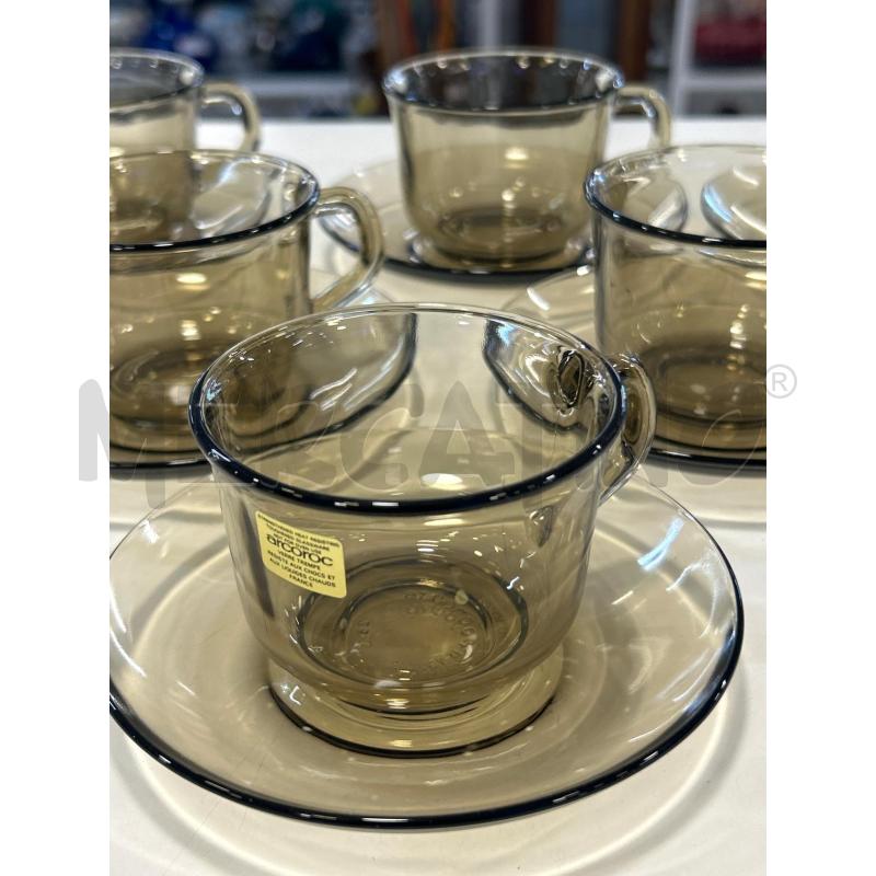 TAZZINE VETRO NERO ARCOROC 6PZ | Mercatino dell'Usato Roma rebibbia 2