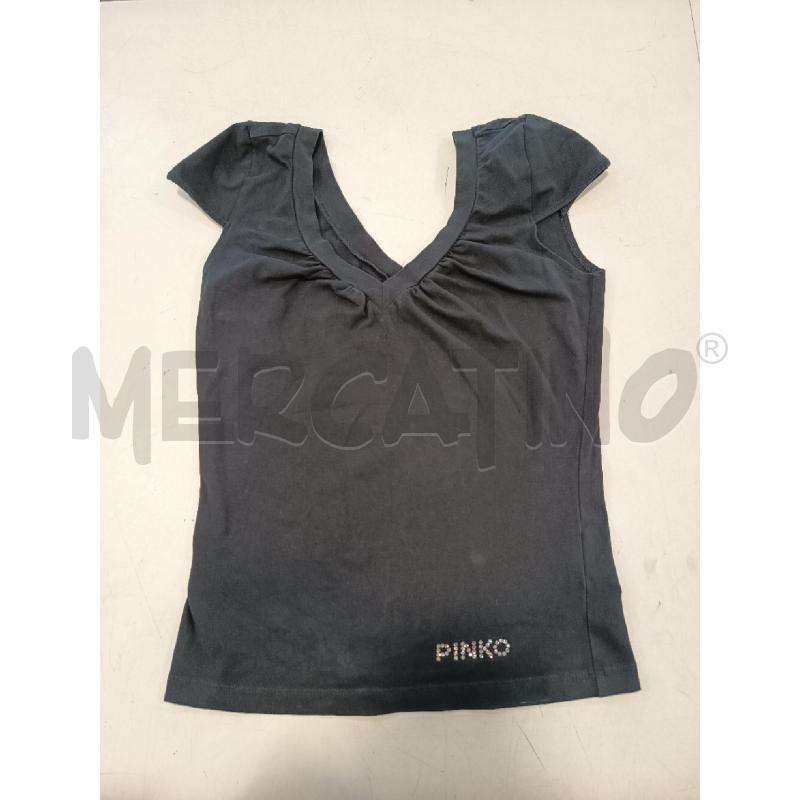 TOP PINKO NERO SCRITTA BRILLANTINI  | Mercatino dell'Usato Roma rebibbia 1