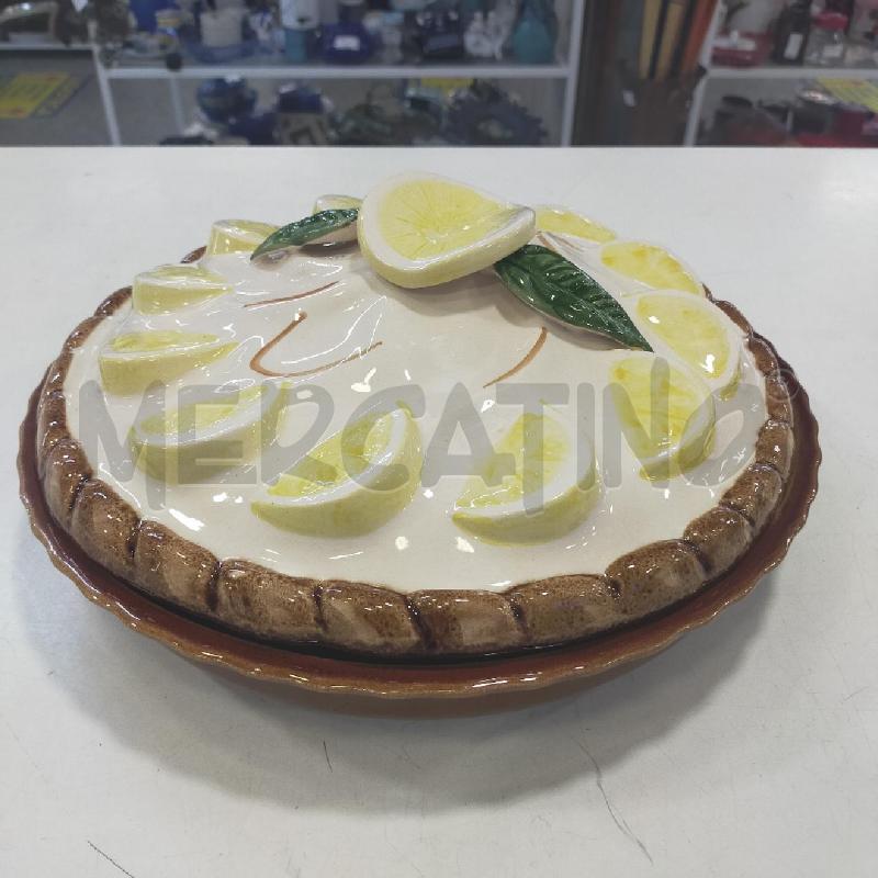 TORTIERA CERAM MARRONE COPERCHIO LIMONI | Mercatino dell'Usato Roma rebibbia 1