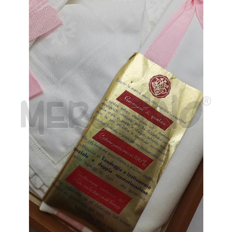 TOVAGLIA BIANCA COTONE 100%/FIOCCHI ROSA+6TOVAGLIOLI | Mercatino dell'Usato Roma rebibbia 2