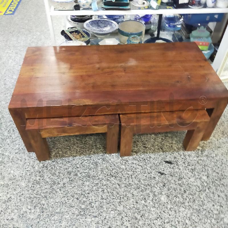 TRITTICO TAVOLINI BASSI TEAK | Mercatino dell'Usato Roma rebibbia 1