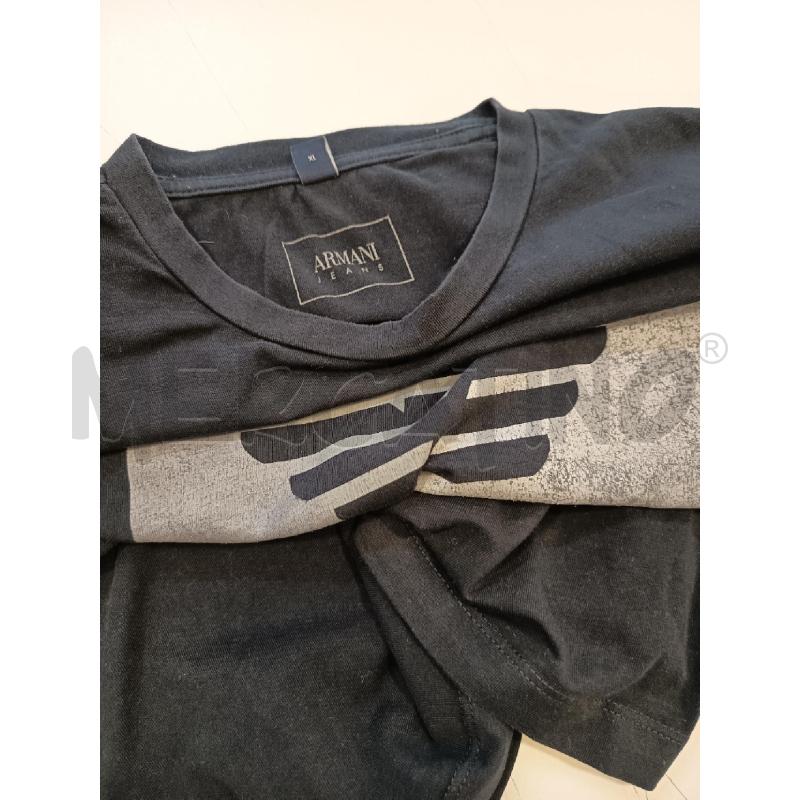 T SHIRT UOMO ARMANI JEANS BLU S LOGO GRIGIO | Mercatino dell'Usato Roma rebibbia 3