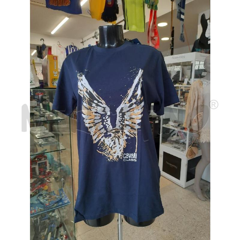 T SHIRT UOMO CAVALLI CLASS BLU STAMP AQUILA | Mercatino dell'Usato Roma rebibbia 1