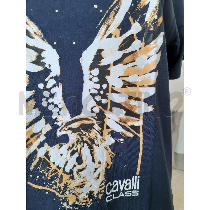 T SHIRT UOMO CAVALLI CLASS BLU STAMP AQUILA | Mercatino dell'Usato Roma rebibbia 3