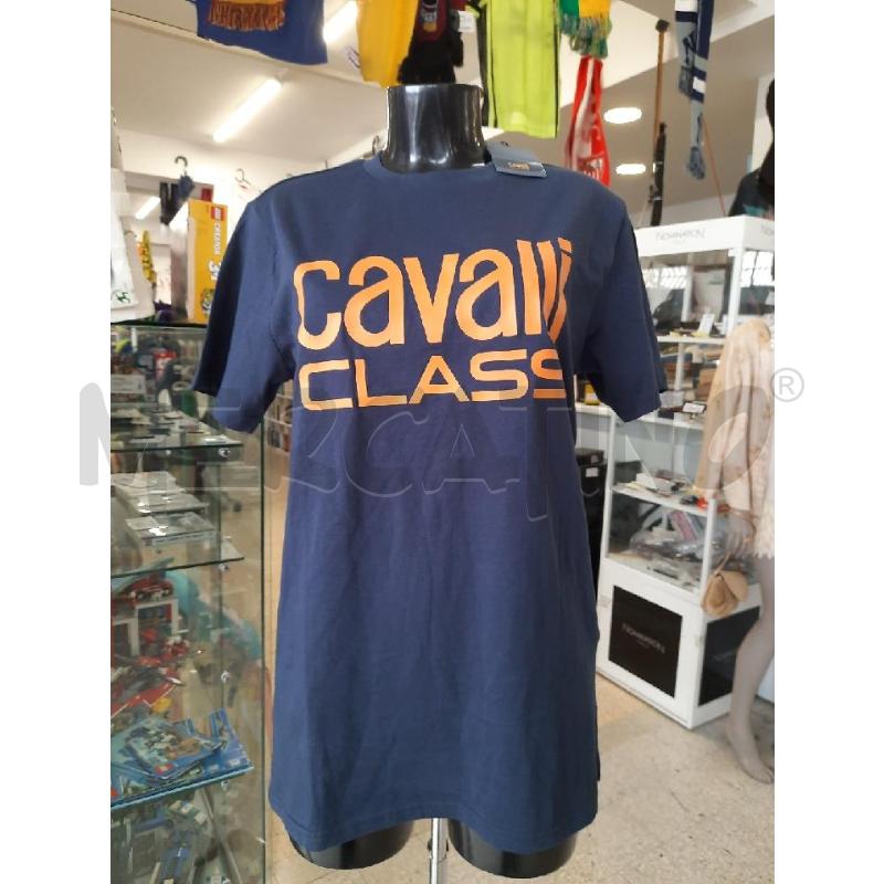 T SHIRT UOMO CAVALLI CLASS SCRITTA ARANCIO  | Mercatino dell'Usato Roma rebibbia 1