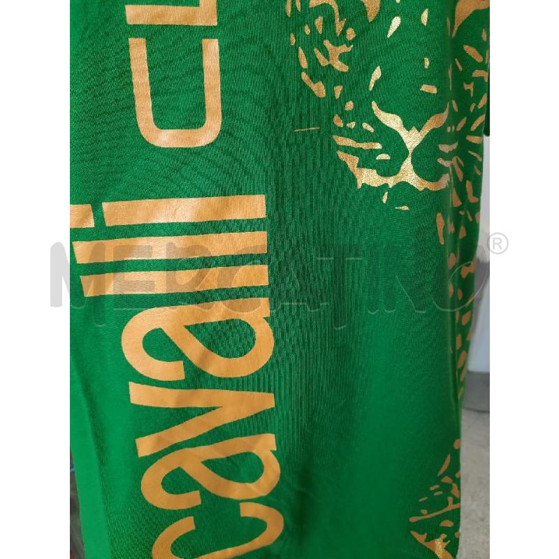 T SHIRT UOMO CAVALLI CLASS VERDE SIDESGNO DORATO | Mercatino dell'Usato Roma rebibbia 3