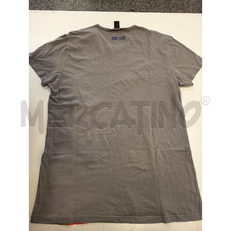 T SHIRT UOMO JUST CAVALLI GRIGIO SCRITTA BLU/ARANCIO | Mercatino dell'Usato Roma rebibbia 2