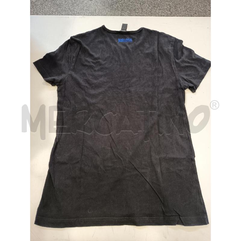 T SHIRT UOMO JUST CAVALLI NERA SCRITTA VERDE/BLU | Mercatino dell'Usato Roma rebibbia 3