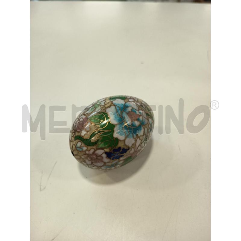 UOVO CLOISONNE FIORI COLORATI | Mercatino dell'Usato Roma rebibbia 1