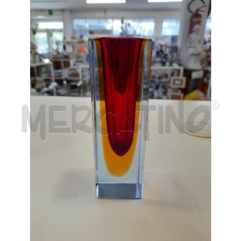VASETTO VETRO MURANO GIALLO ROSSO | Mercatino dell'Usato Roma rebibbia 1