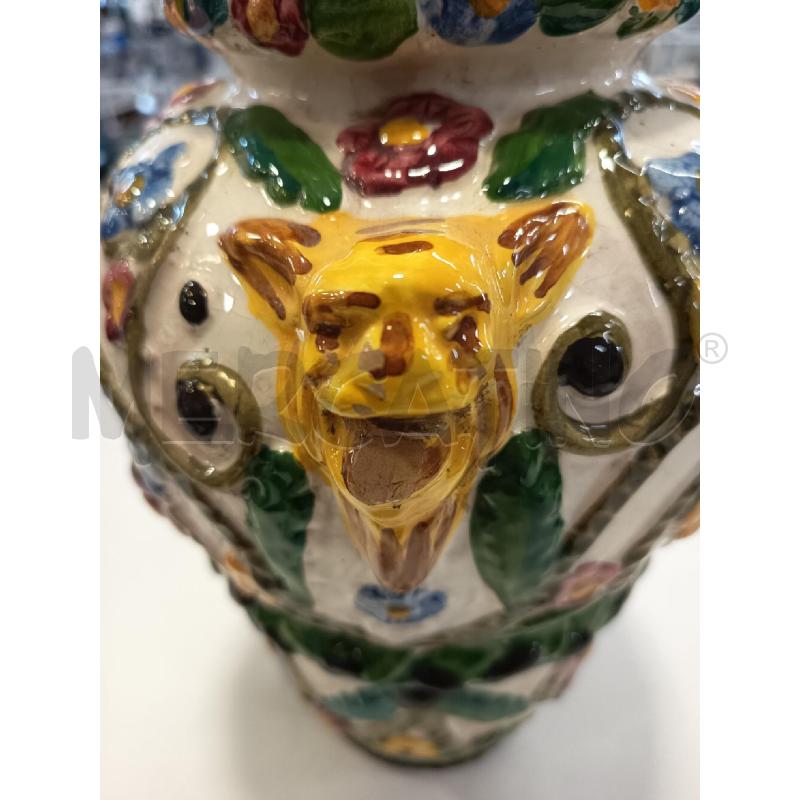 VASO CERAMICA ANNI 40 LAVORATA LEONI  | Mercatino dell'Usato Roma rebibbia 2