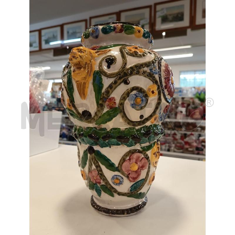 VASO CERAMICA ANNI 40 LAVORATA LEONI  | Mercatino dell'Usato Roma rebibbia 3