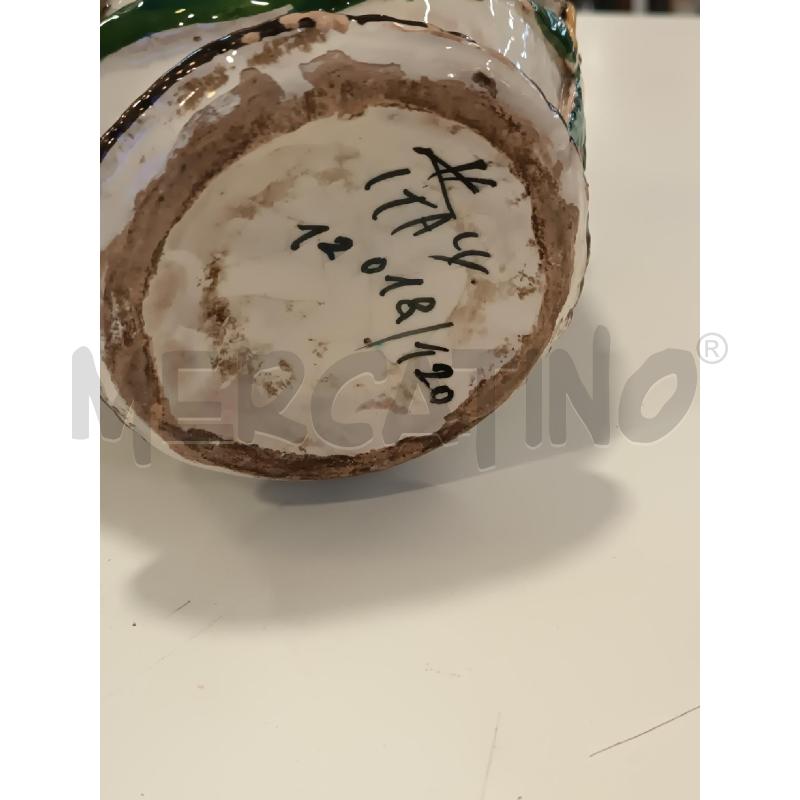VASO CERAMICA ANNI 40 LAVORATA LEONI  | Mercatino dell'Usato Roma rebibbia 4