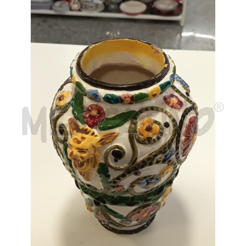 VASO CERAMICA ANNI 40 LAVORATA LEONI  | Mercatino dell'Usato Roma rebibbia 5