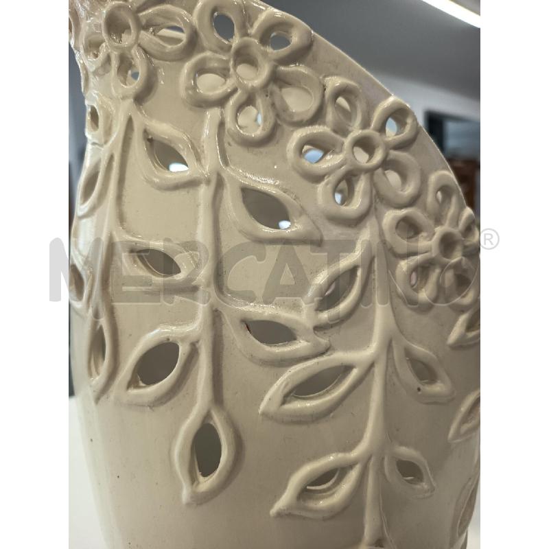 VASO CERAM BIANCA OVALE FORATA | Mercatino dell'Usato Roma rebibbia 3