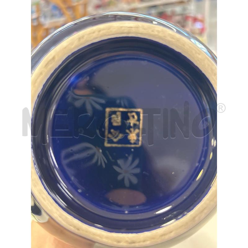 VASO CERAM BLU ORIENTALE DIS FIORI VOLATILI | Mercatino dell'Usato Roma rebibbia 2