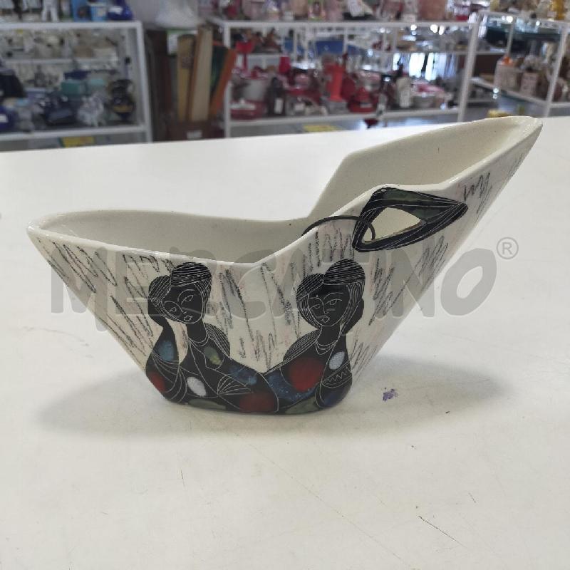 VASO CERAM SARDA BIANCA DIS PERSONE 1 BUCO | Mercatino dell'Usato Roma rebibbia 1