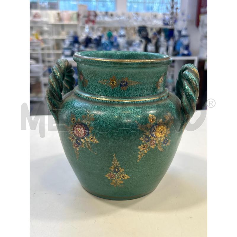 VASO CERAM VERDE FIORI DERUTA 2M | Mercatino dell'Usato Roma rebibbia 1
