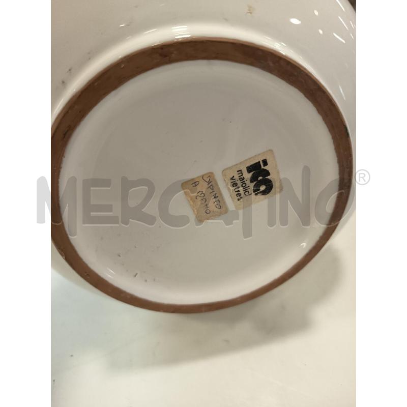 VASO CERAM VIETRESI BIANCO FOGLIE VERDI DIP | Mercatino dell'Usato Roma rebibbia 2