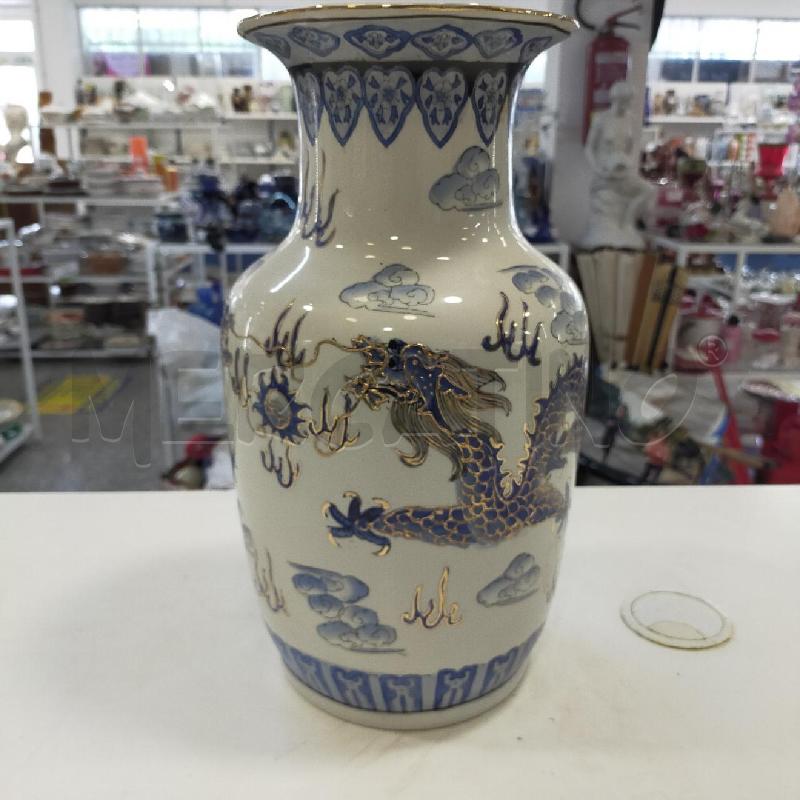 VASO ORIENTALE DRAGO BLU DEC DORATE | Mercatino dell'Usato Roma rebibbia 1