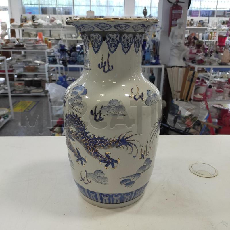 VASO ORIENTALE DRAGO BLU DEC DORATE | Mercatino dell'Usato Roma rebibbia 2