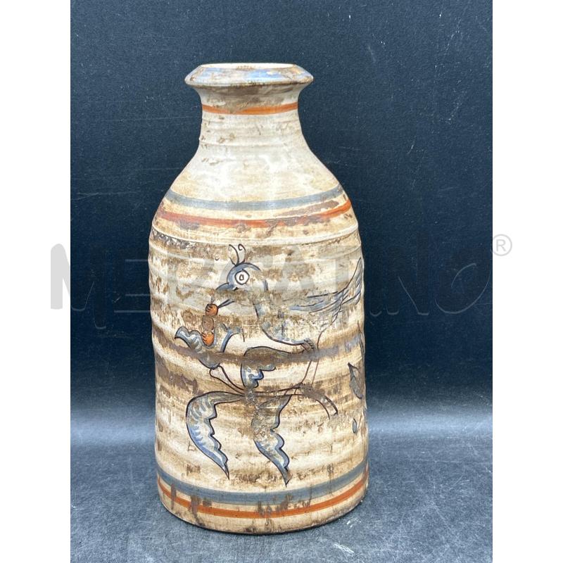 VASO TERRACOTTA VECCHIO ARTIGIANALE DIS AZZURRI | Mercatino dell'Usato Roma rebibbia 1