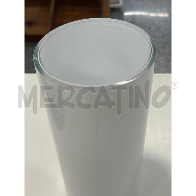 VASO VETRO CILINDRO BIANCO | Mercatino dell'Usato Roma rebibbia 2