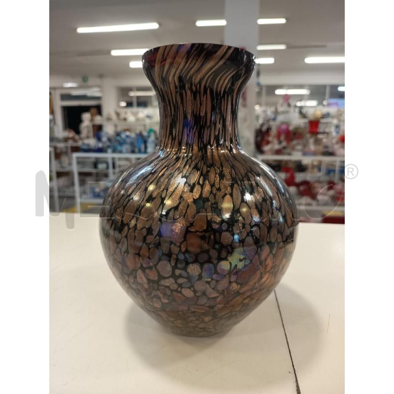 VASO VETRO MARRONE NERO | Mercatino dell'Usato Roma rebibbia 1
