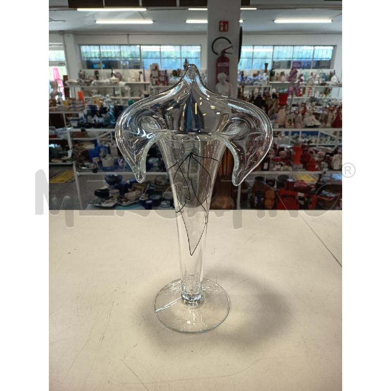 VASO VETRO RIGA NERA B FAZZOLETTO  | Mercatino dell'Usato Roma rebibbia 1