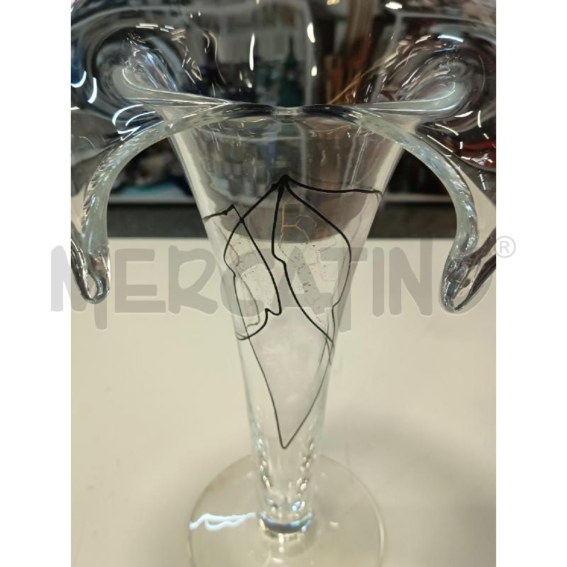 VASO VETRO RIGA NERA B FAZZOLETTO  | Mercatino dell'Usato Roma rebibbia 2