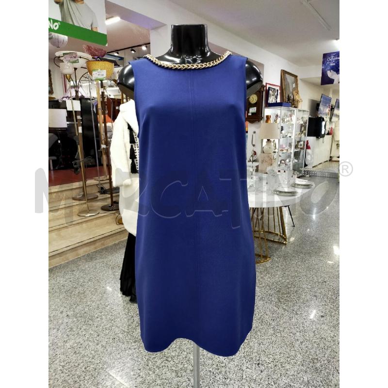 VESTITO BLU COLLO CATENA DORATA ELISABETTA FRANCHI | Mercatino dell'Usato Roma rebibbia 1