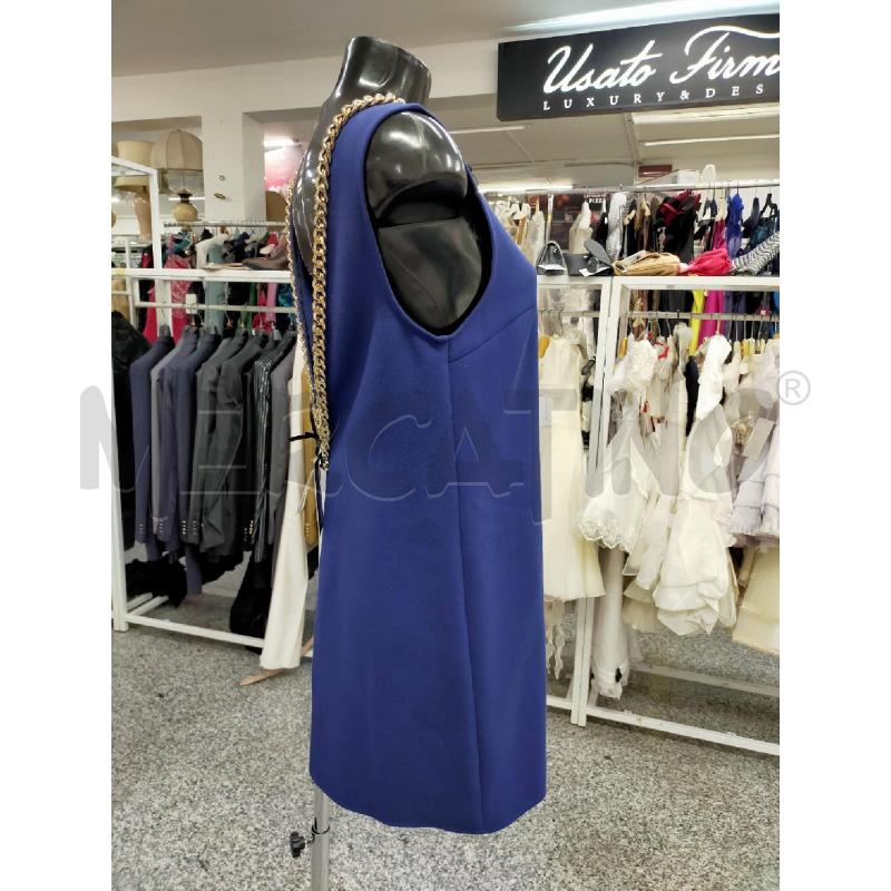 VESTITO BLU COLLO CATENA DORATA ELISABETTA FRANCHI | Mercatino dell'Usato Roma rebibbia 4