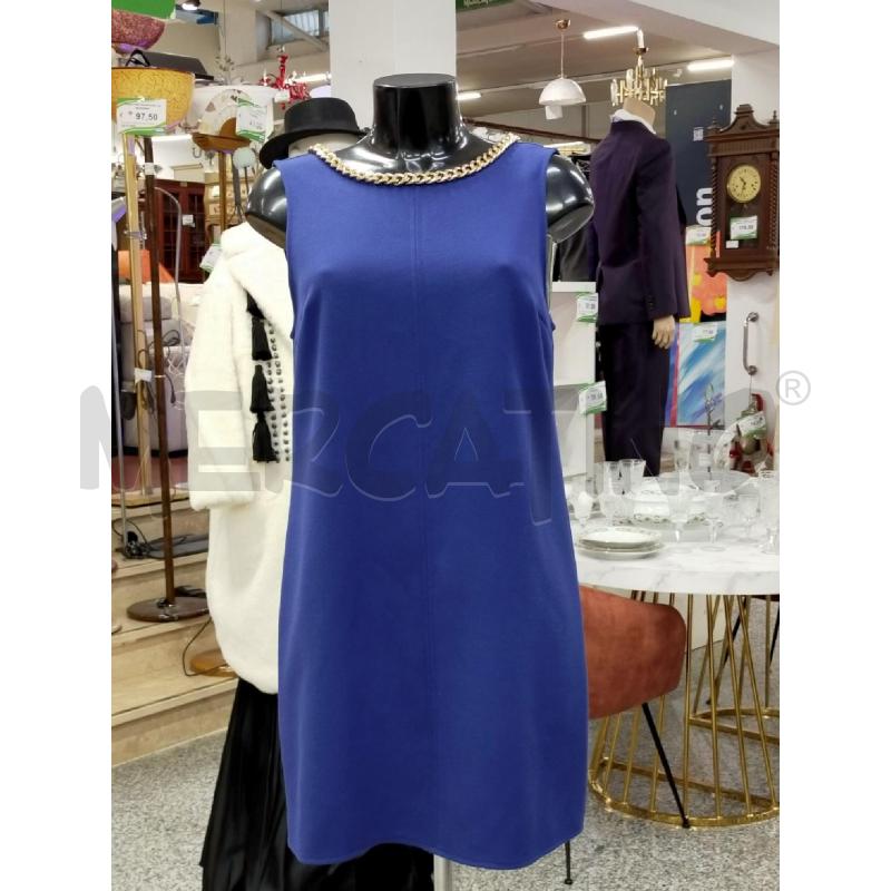 VESTITO BLU COLLO CATENA DORATA ELISABETTA FRANCHI | Mercatino dell'Usato Roma rebibbia 5