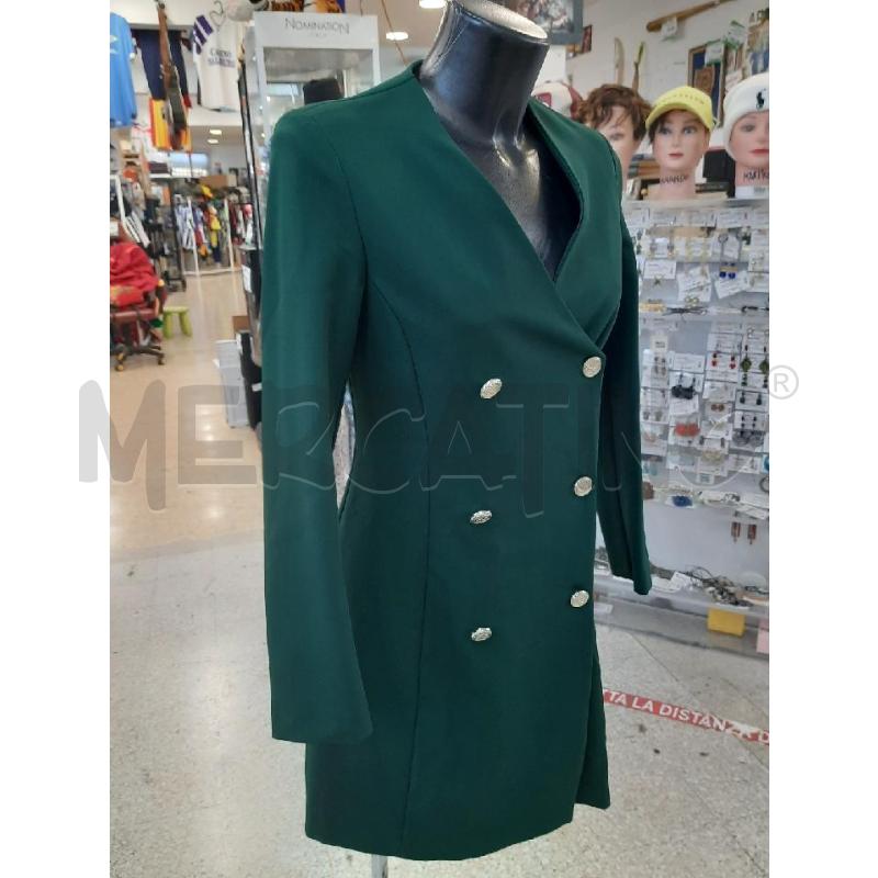 VESTITO DONNA A GIACCA CANNELLA DOPPI BOTTONI VERDE | Mercatino dell'Usato Roma rebibbia 3