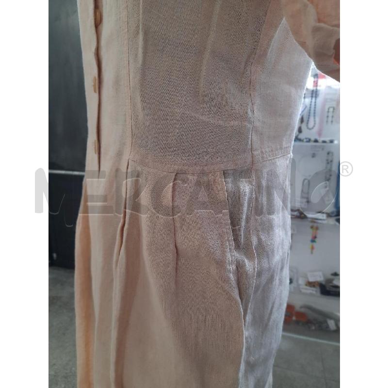 VESTITO DONNA BEIGE LINO BOTTONI CENTRALI | Mercatino dell'Usato Roma rebibbia 2