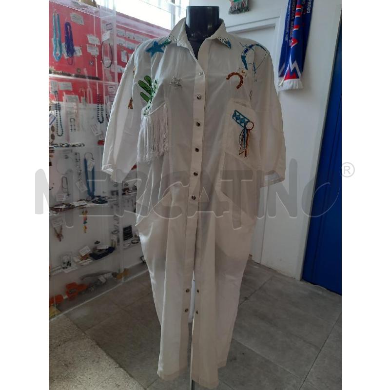 VESTITO DONNA BIANCO MARIA GRAZIA SEVERI DISEGNI MICROPERLINE | Mercatino dell'Usato Roma rebibbia 1