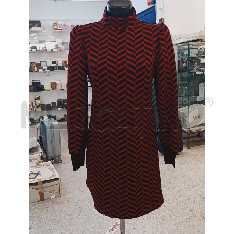 VESTITO DONNA CANNELLA COLLO RIGHE ROSSE NERE | Mercatino dell'Usato Roma rebibbia 1