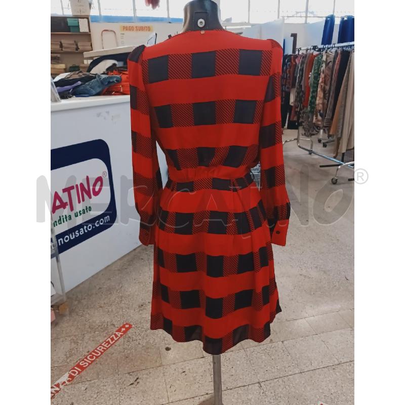 VESTITO DONNA CANNELLA ROSSO QUADRATI NERI | Mercatino dell'Usato Roma rebibbia 2