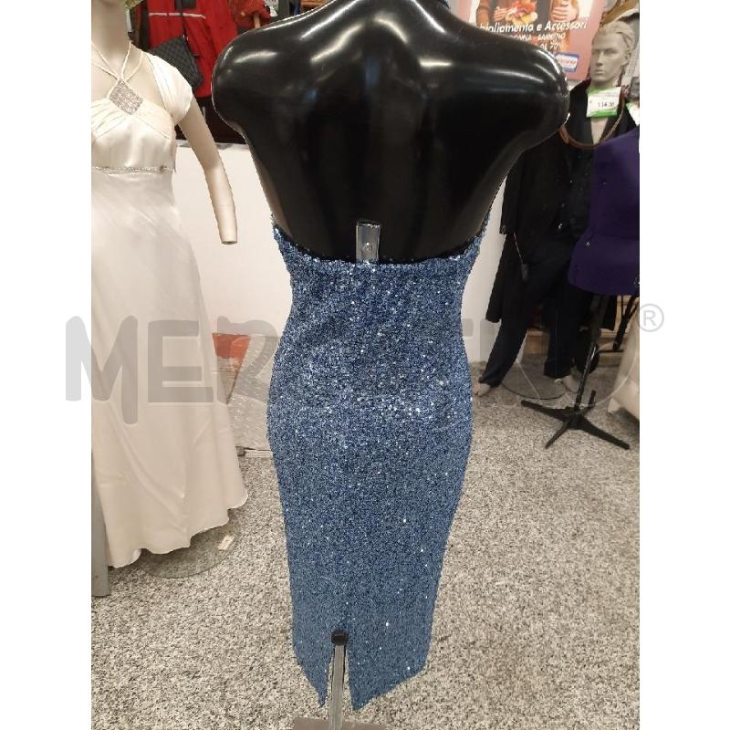 VESTITO DONNA DIXIE CELESTE PAILLETTES LUNGO | Mercatino dell'Usato Roma rebibbia 1