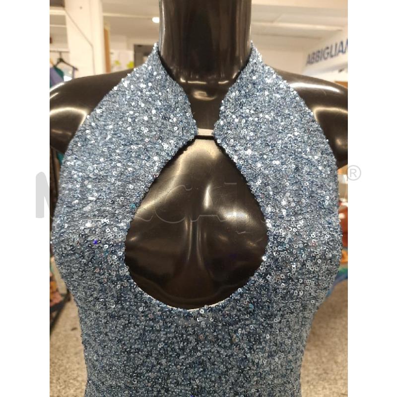 VESTITO DONNA DIXIE CELESTE PAILLETTES LUNGO | Mercatino dell'Usato Roma rebibbia 3