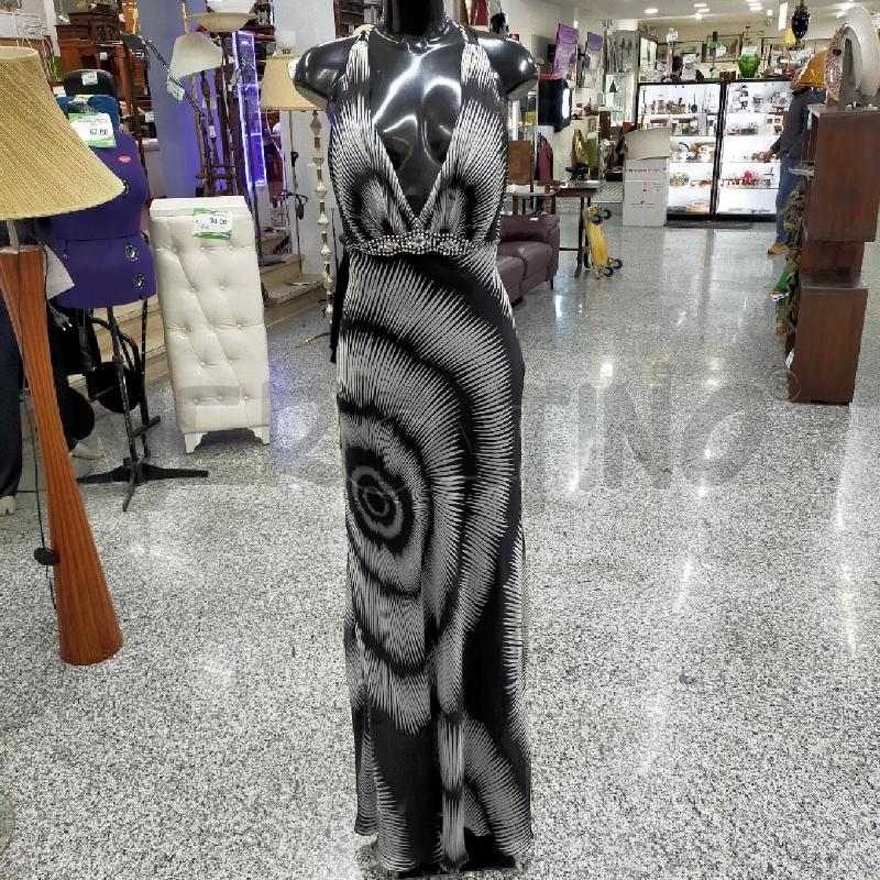 VESTITO DONNA DOLCE VITA NERO BIANCO APPLICAZIONI GIOIELLO CARTELLINO | Mercatino dell'Usato Roma rebibbia 1
