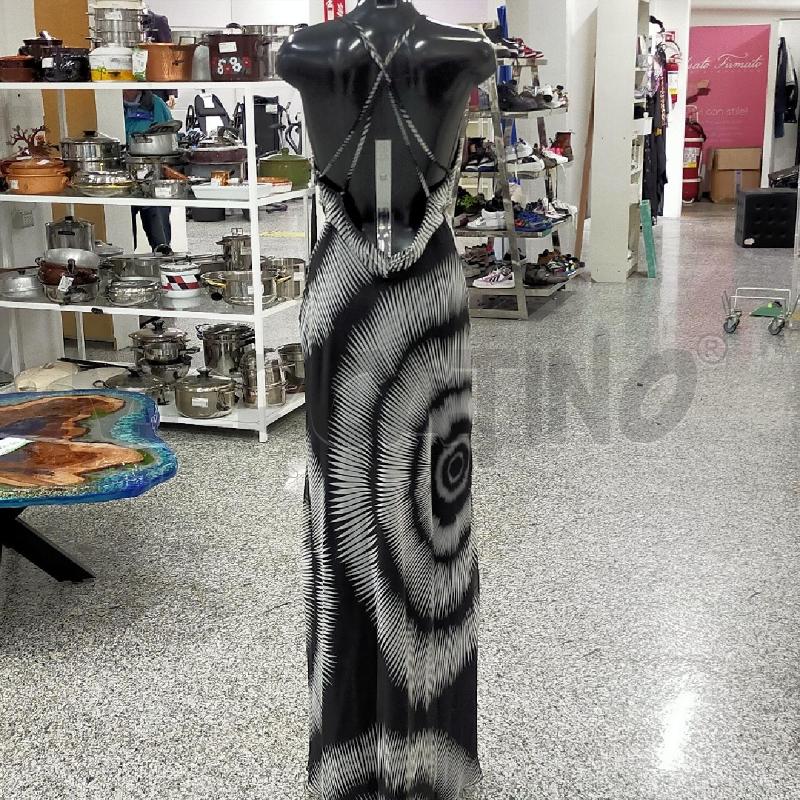 VESTITO DONNA DOLCE VITA NERO BIANCO APPLICAZIONI GIOIELLO CARTELLINO | Mercatino dell'Usato Roma rebibbia 2